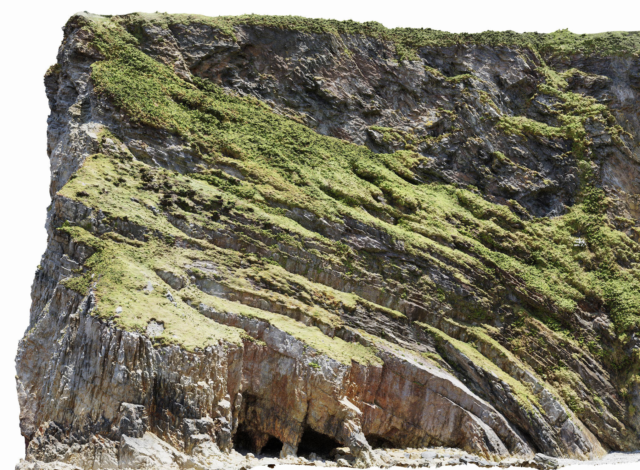 Large Coast Cliff PBR Scan 01 Low-poly 3D model_6