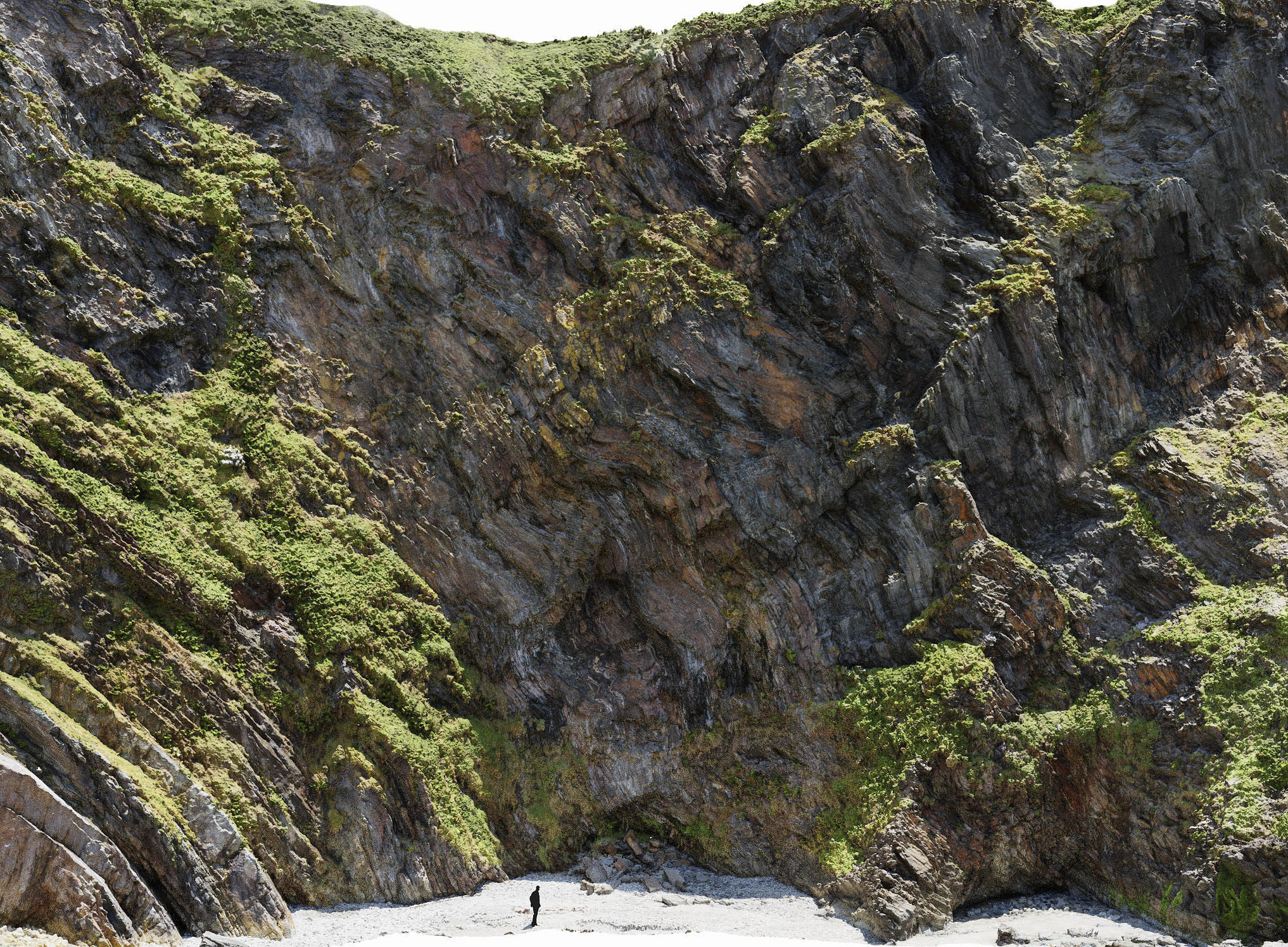 Large Coast Cliff PBR Scan 01 Low-poly 3D model_8