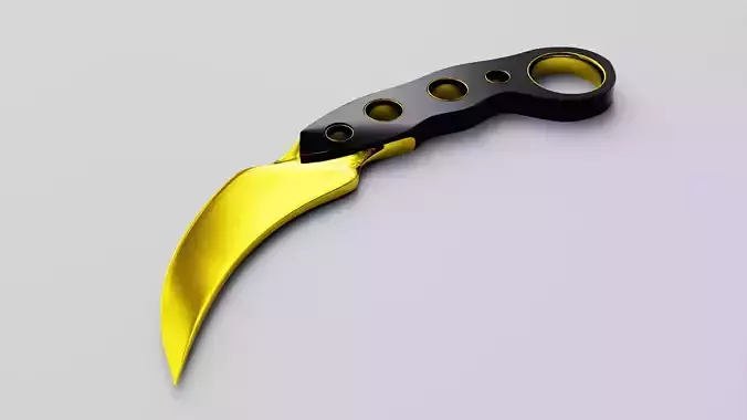 Golden Krambit Knife 3D model