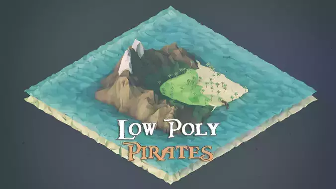 Low Poly Asset Pack Pirates Low-poly 3D model