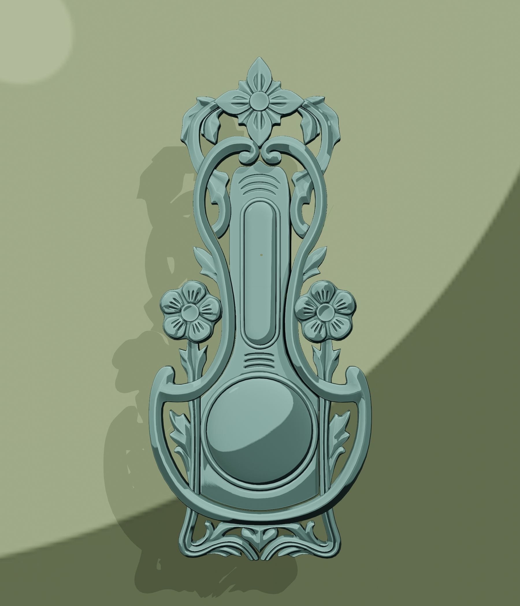 Wall mounted  barometer thermometer 3D model_5