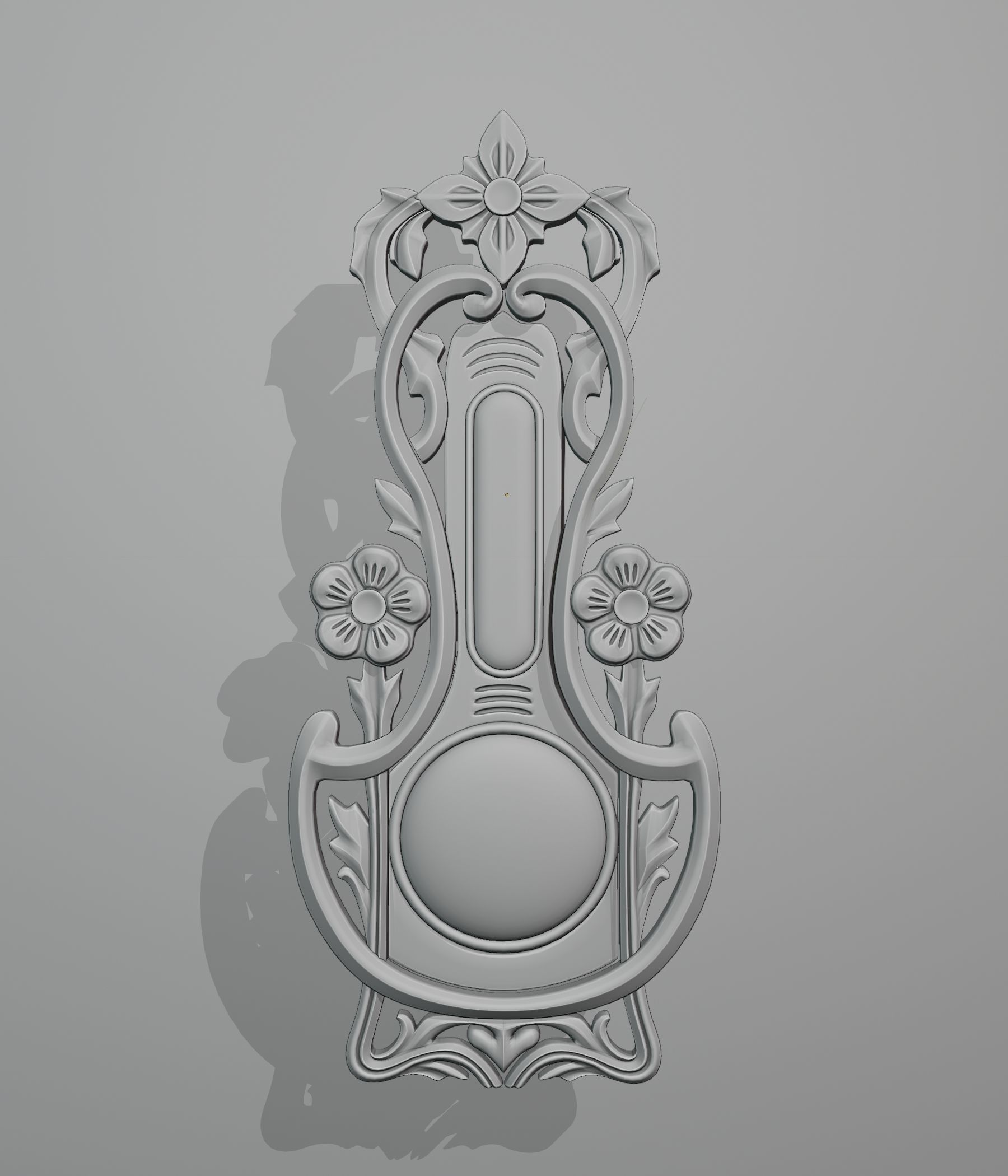 Wall mounted  barometer thermometer 3D model_4