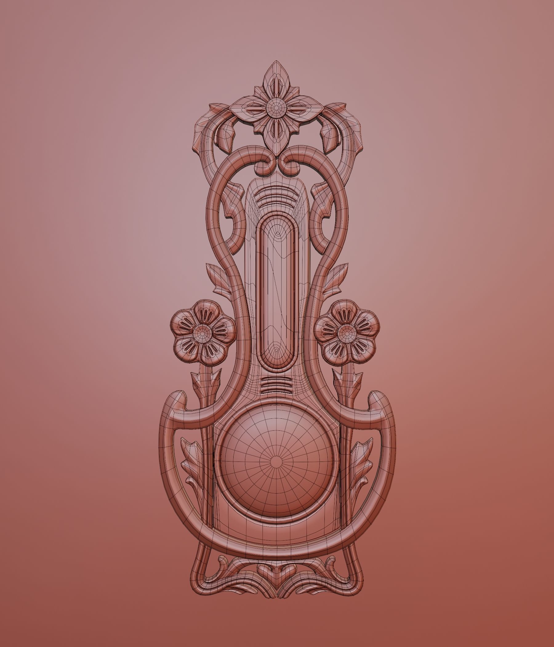 Wall mounted  barometer thermometer 3D model_6