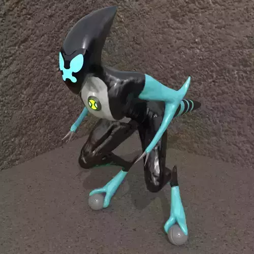 Ben 10 xlr8 low poly 3d model made with blender Free low-poly 3D model