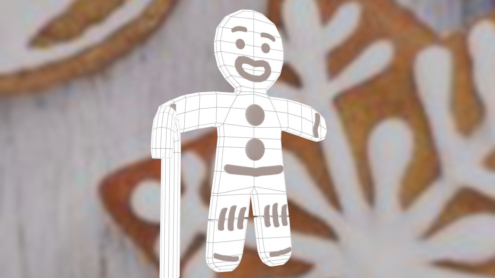 Christmas Gingerbread man Broken legs Low-poly 3D model_59