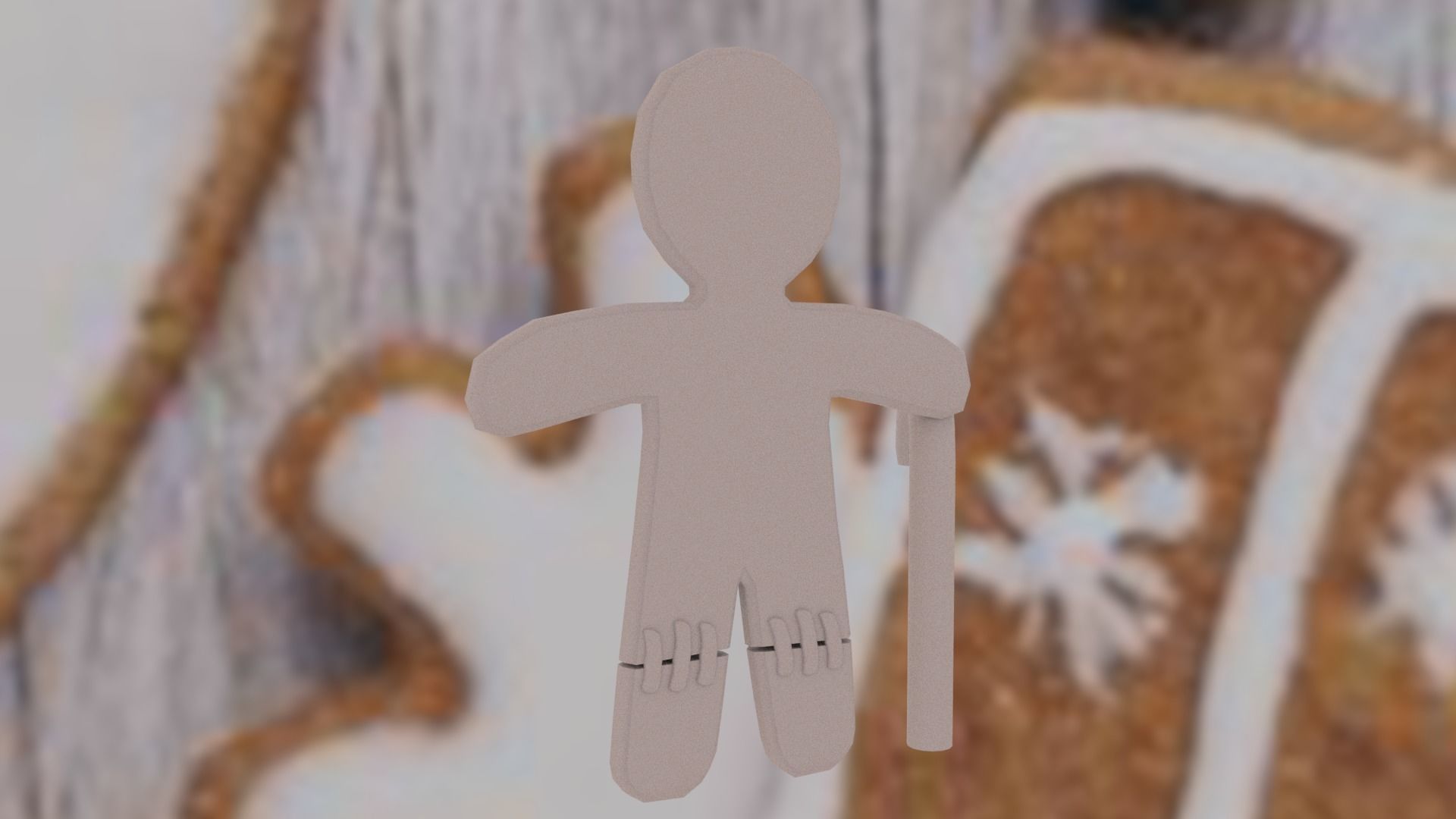 Christmas Gingerbread man Broken legs Low-poly 3D model_24