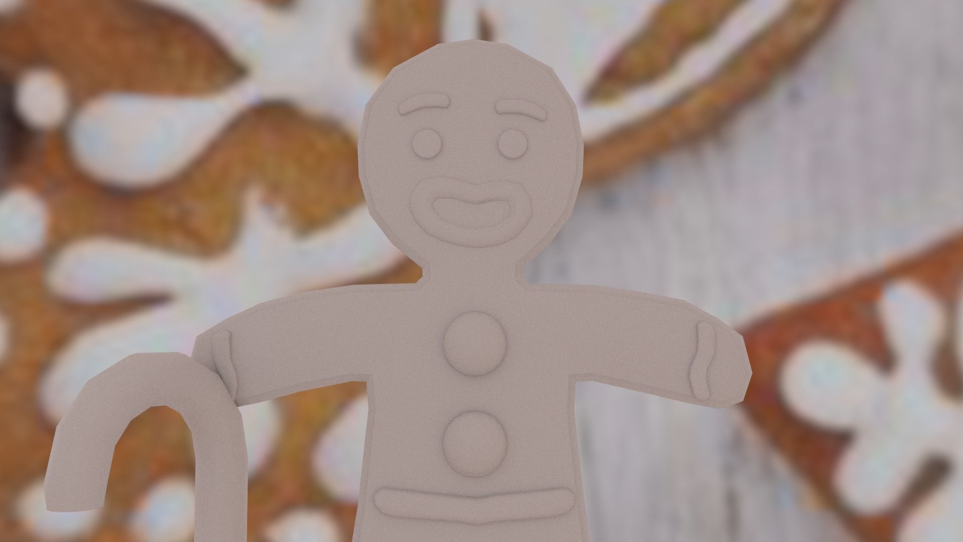 Christmas Gingerbread man Broken legs Low-poly 3D model_29