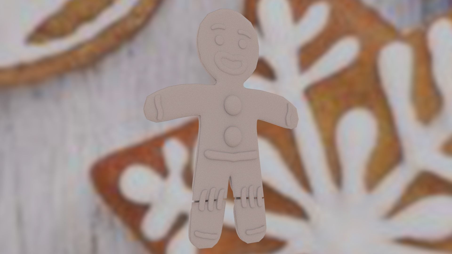 Christmas Gingerbread man Broken legs Low-poly 3D model_36
