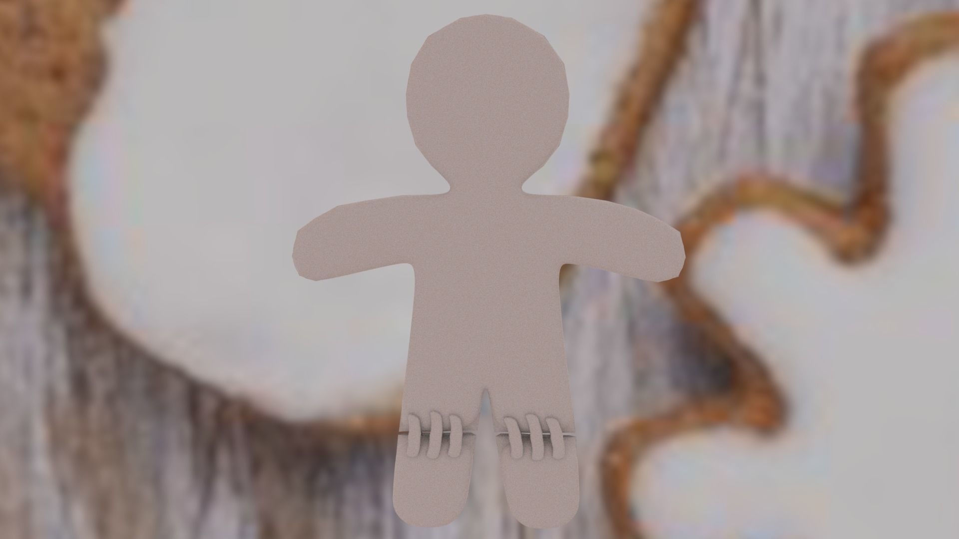 Christmas Gingerbread man Broken legs Low-poly 3D model_37