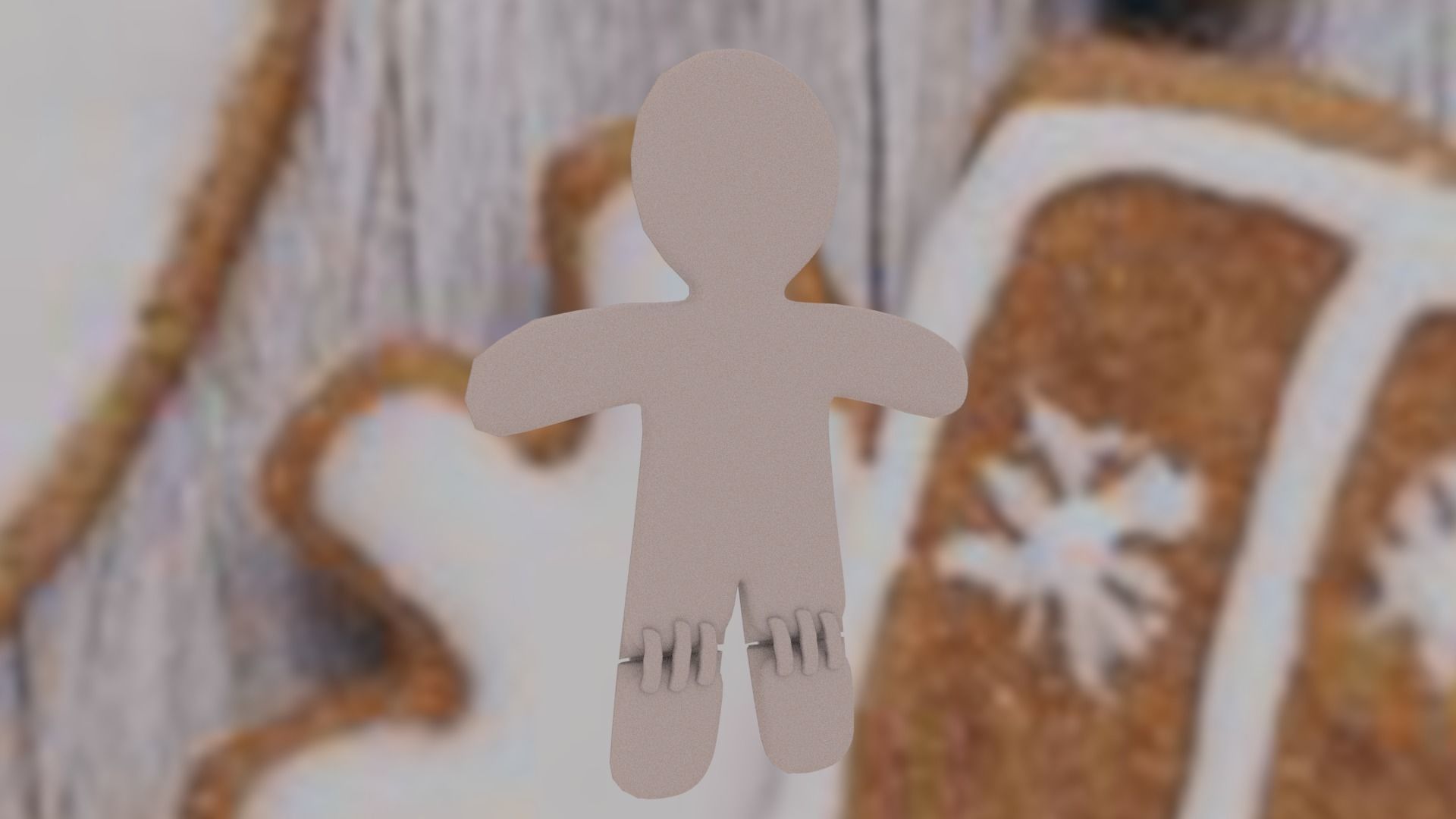 Christmas Gingerbread man Broken legs Low-poly 3D model_40