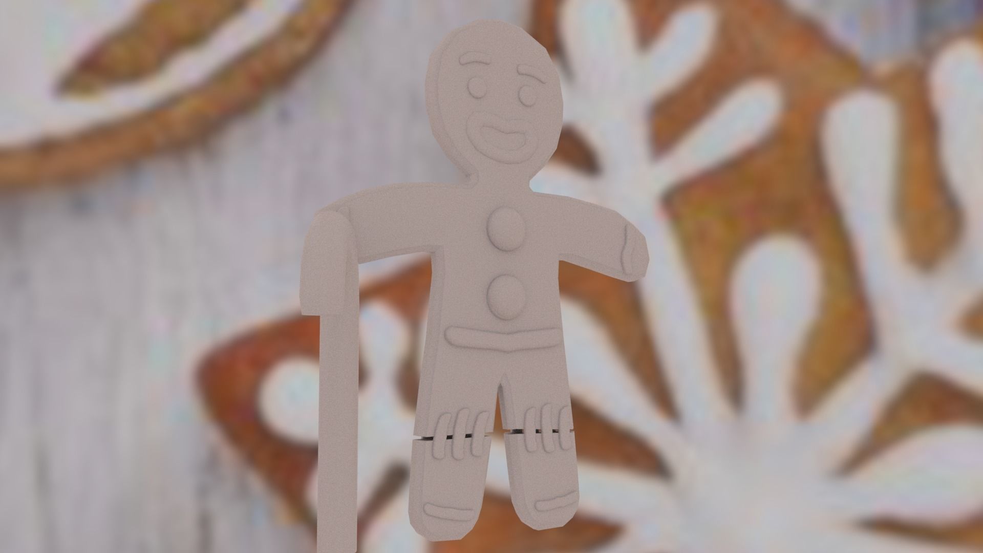 Christmas Gingerbread man Broken legs Low-poly 3D model_28