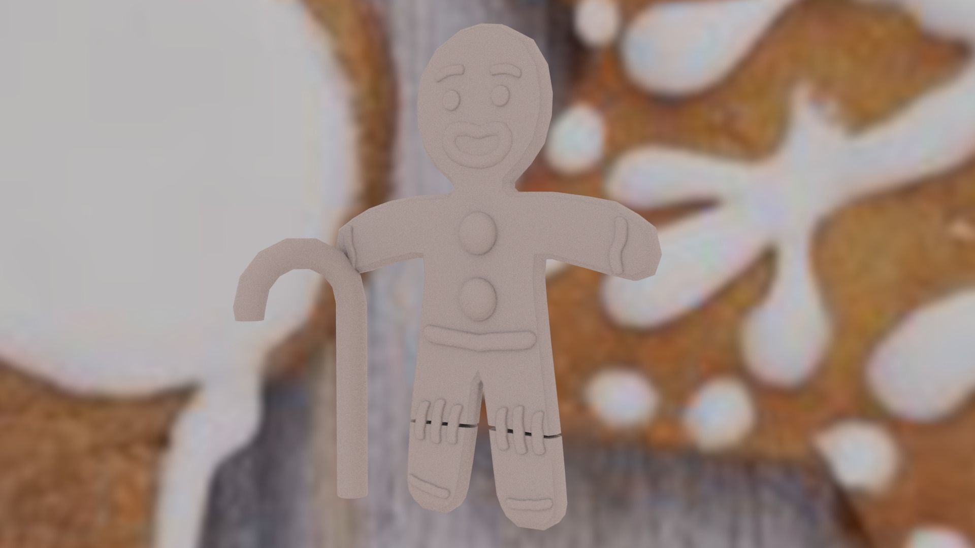 Christmas Gingerbread man Broken legs Low-poly 3D model_22