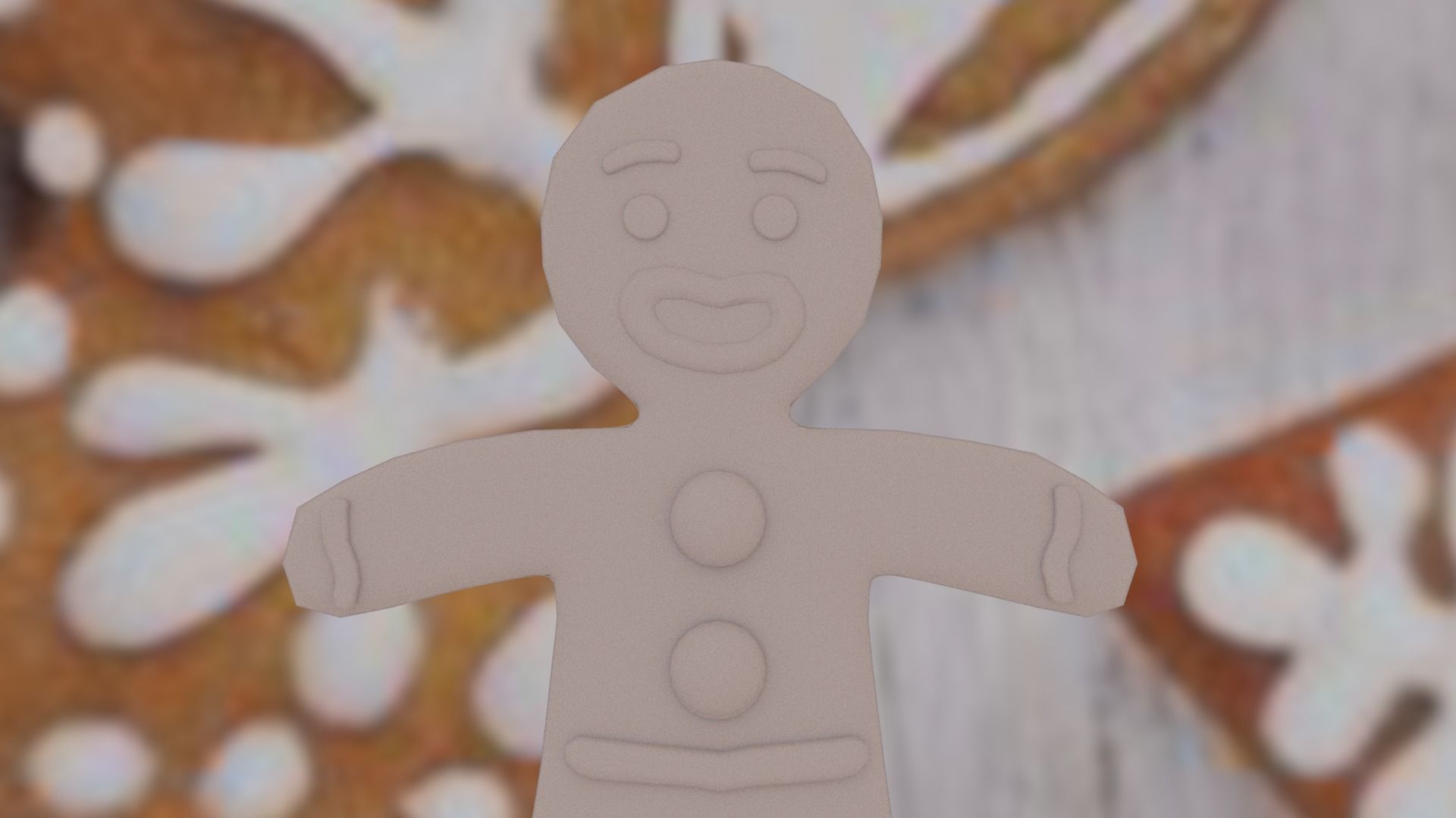 Christmas Gingerbread man Broken legs Low-poly 3D model_38