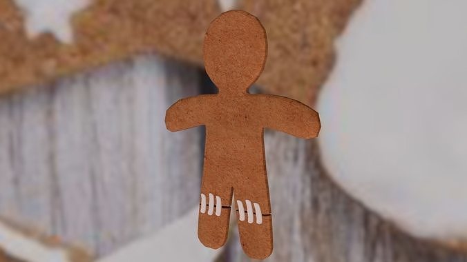 Christmas Gingerbread man Broken legs Low-poly 3D model 7
