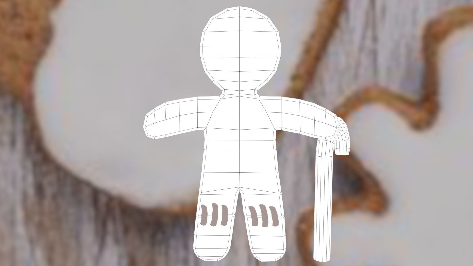 Christmas Gingerbread man Broken legs Low-poly 3D model_56