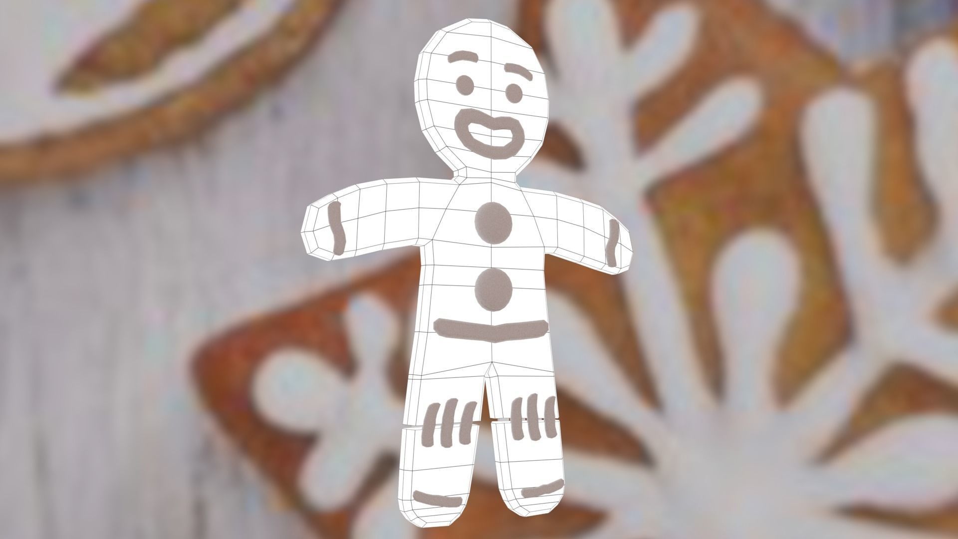Christmas Gingerbread man Broken legs Low-poly 3D model_42