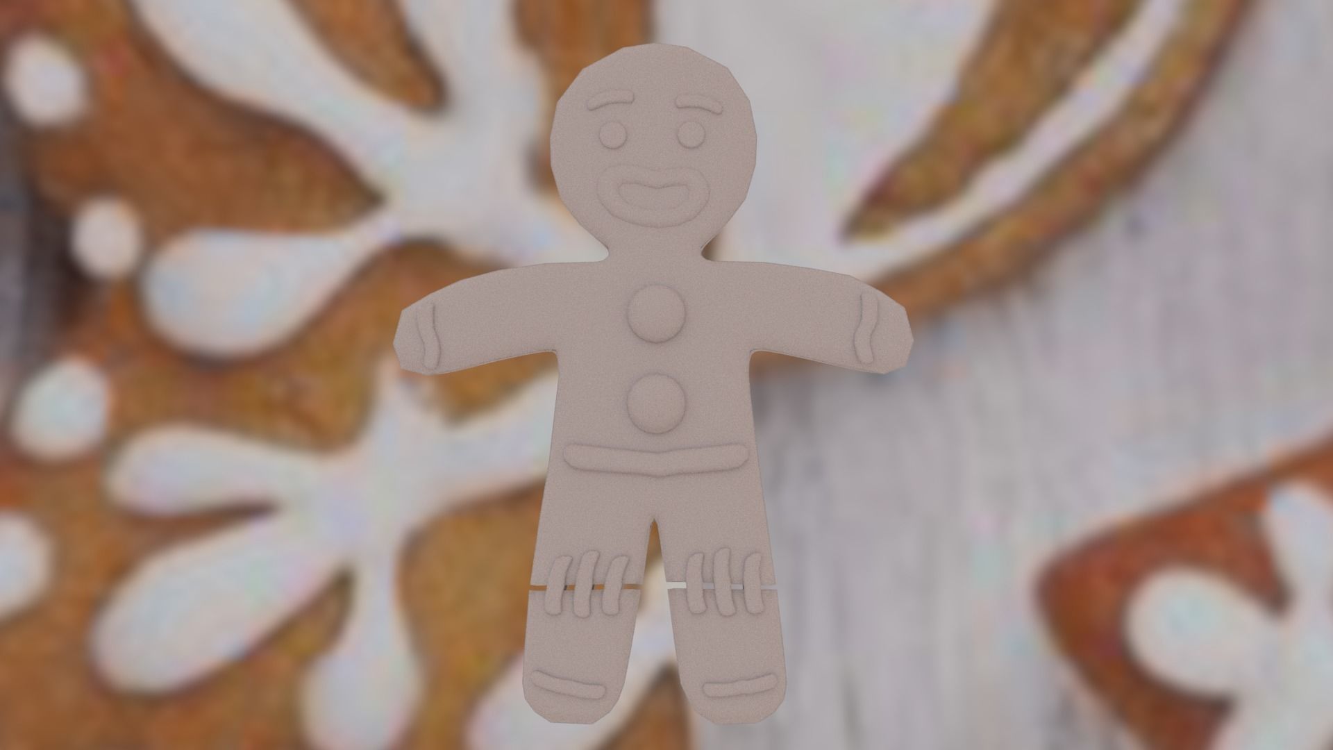 Christmas Gingerbread man Broken legs Low-poly 3D model_31