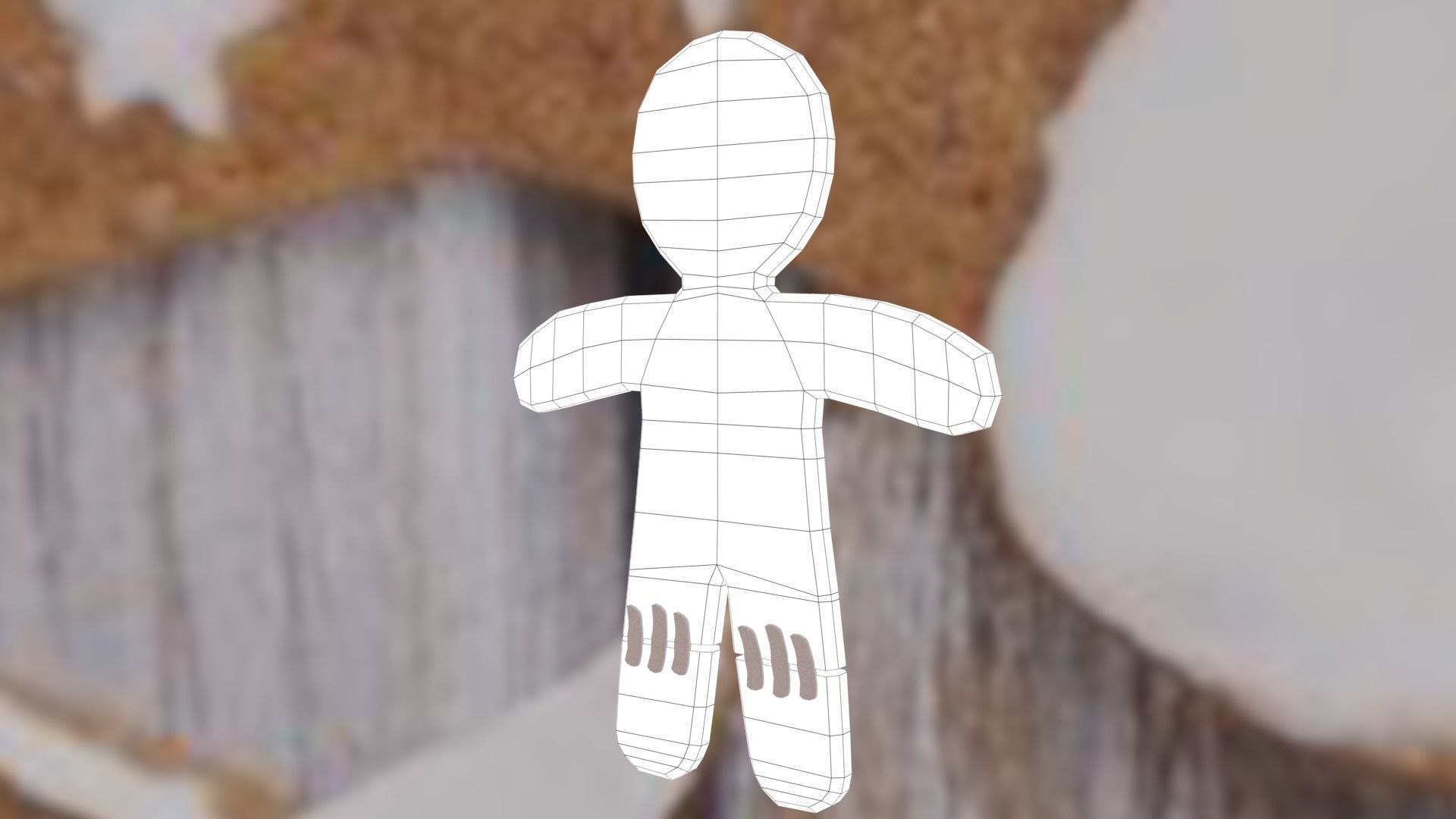 Christmas Gingerbread man Broken legs Low-poly 3D model_45