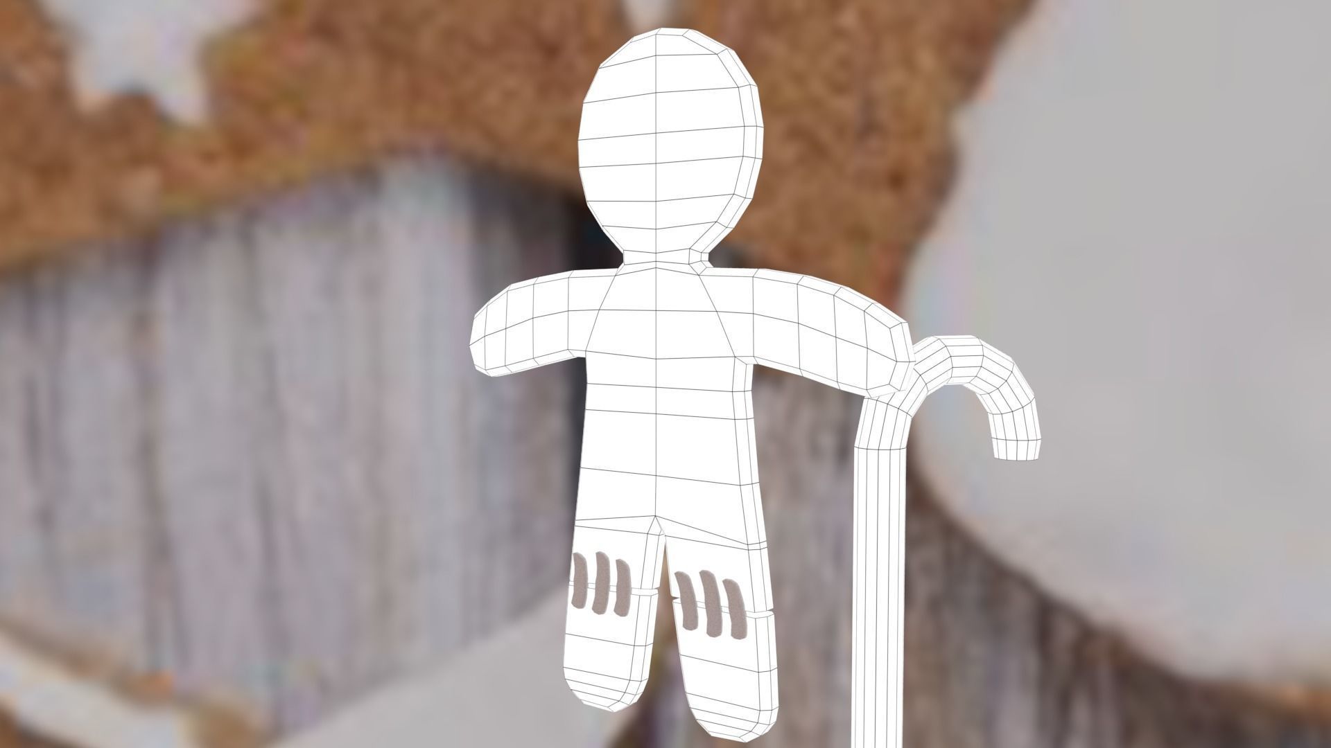 Christmas Gingerbread man Broken legs Low-poly 3D model_57