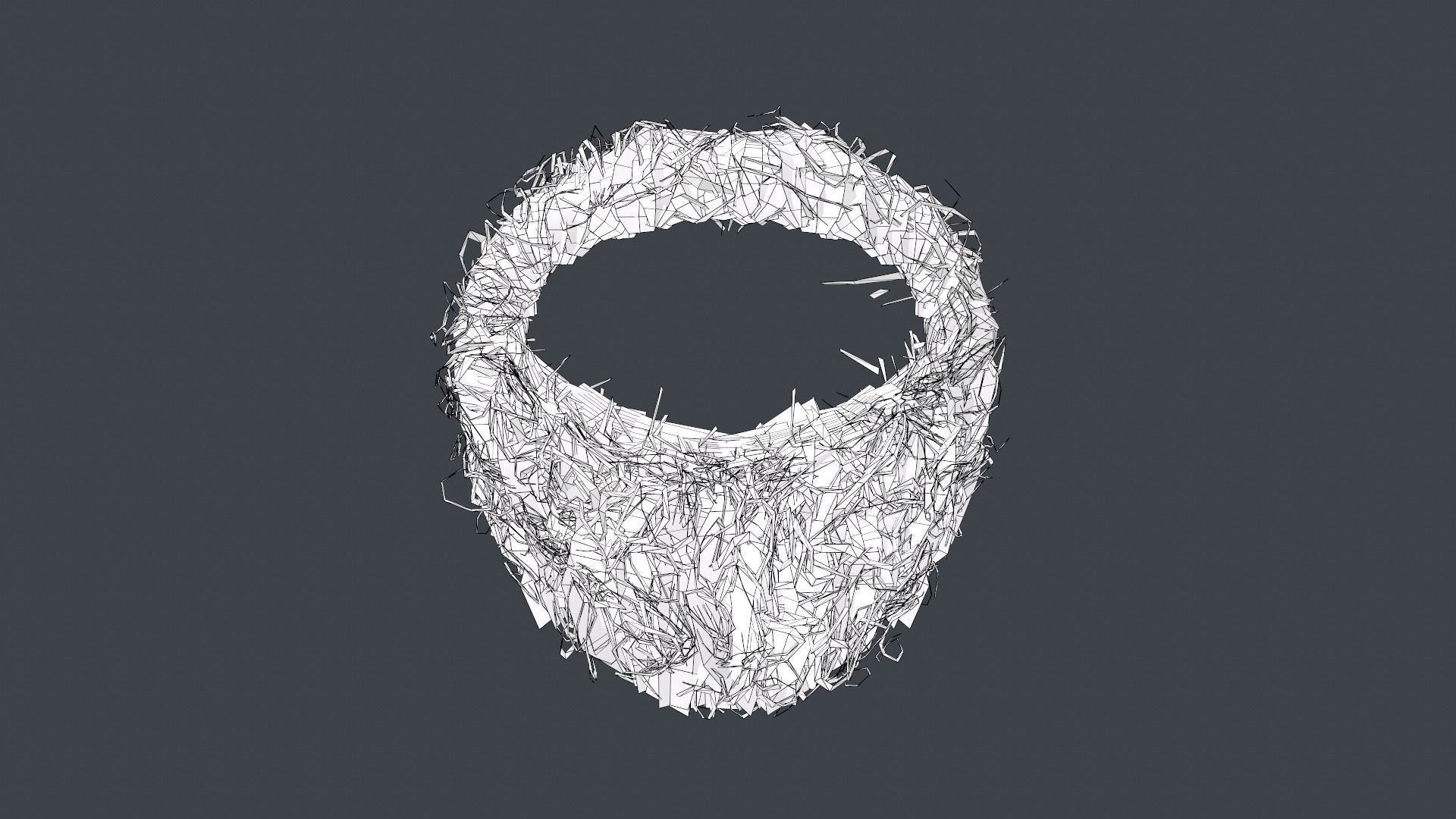 Facial Hair Cards Style 8 - Curly Circle Beard Low-poly 3D model_18