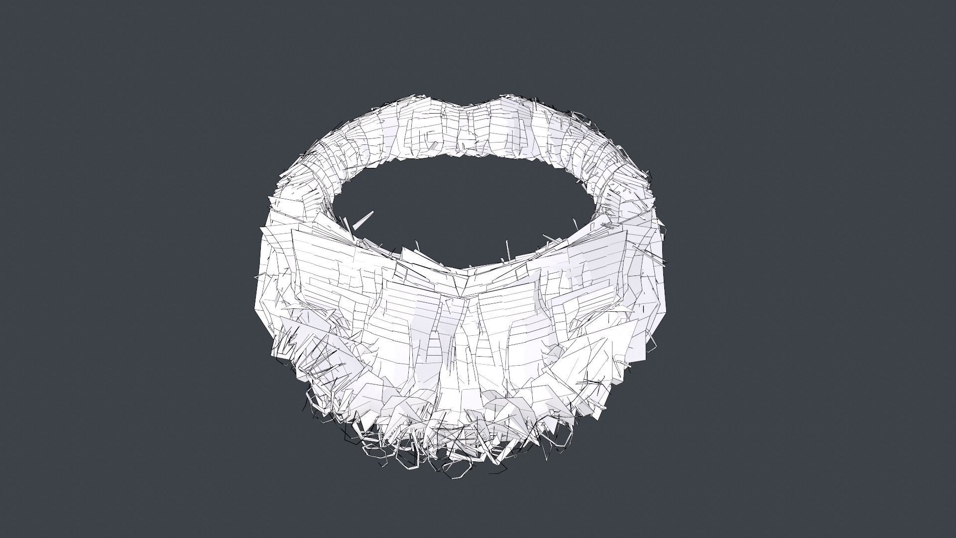 Facial Hair Cards Style 8 - Curly Circle Beard Low-poly 3D model_22