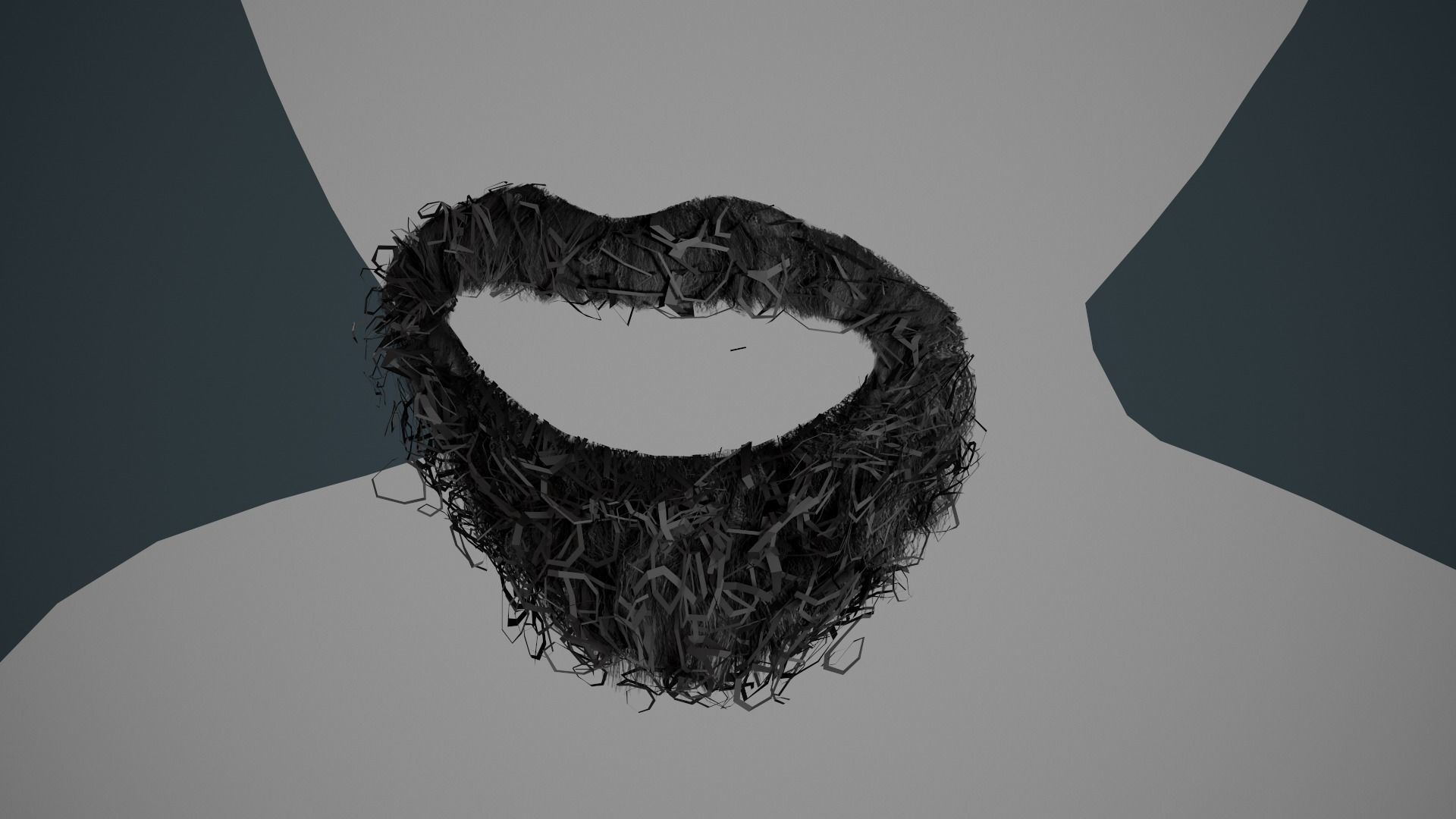 Facial Hair Cards Style 8 - Curly Circle Beard Low-poly 3D model_9