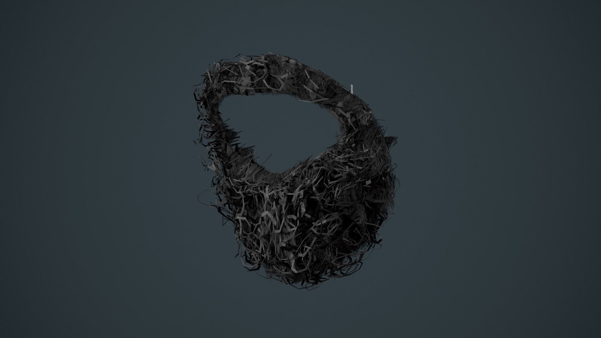 Facial Hair Cards Style 8 - Curly Circle Beard Low-poly 3D model_16