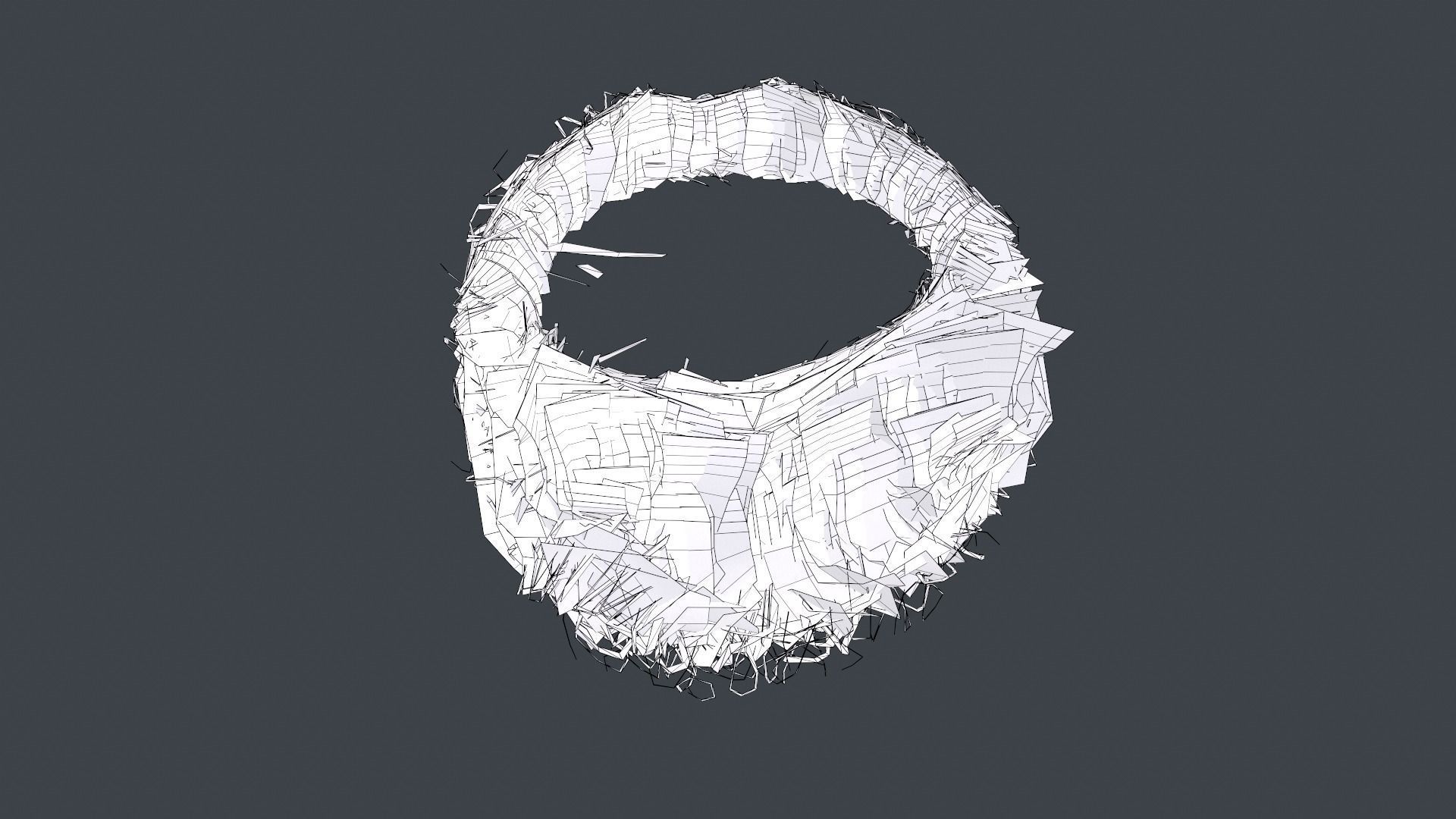 Facial Hair Cards Style 8 - Curly Circle Beard Low-poly 3D model_17