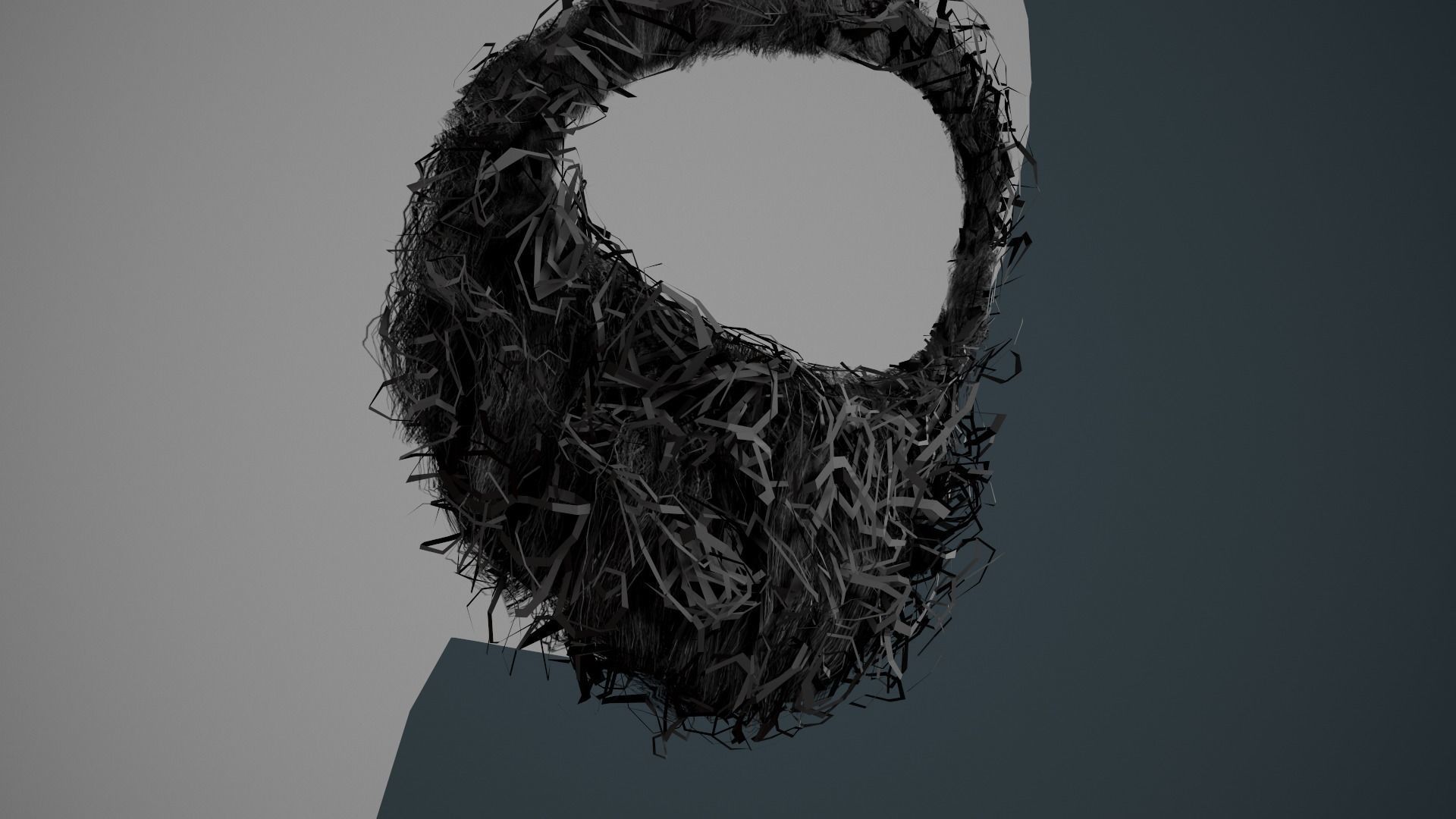 Facial Hair Cards Style 8 - Curly Circle Beard Low-poly 3D model_12