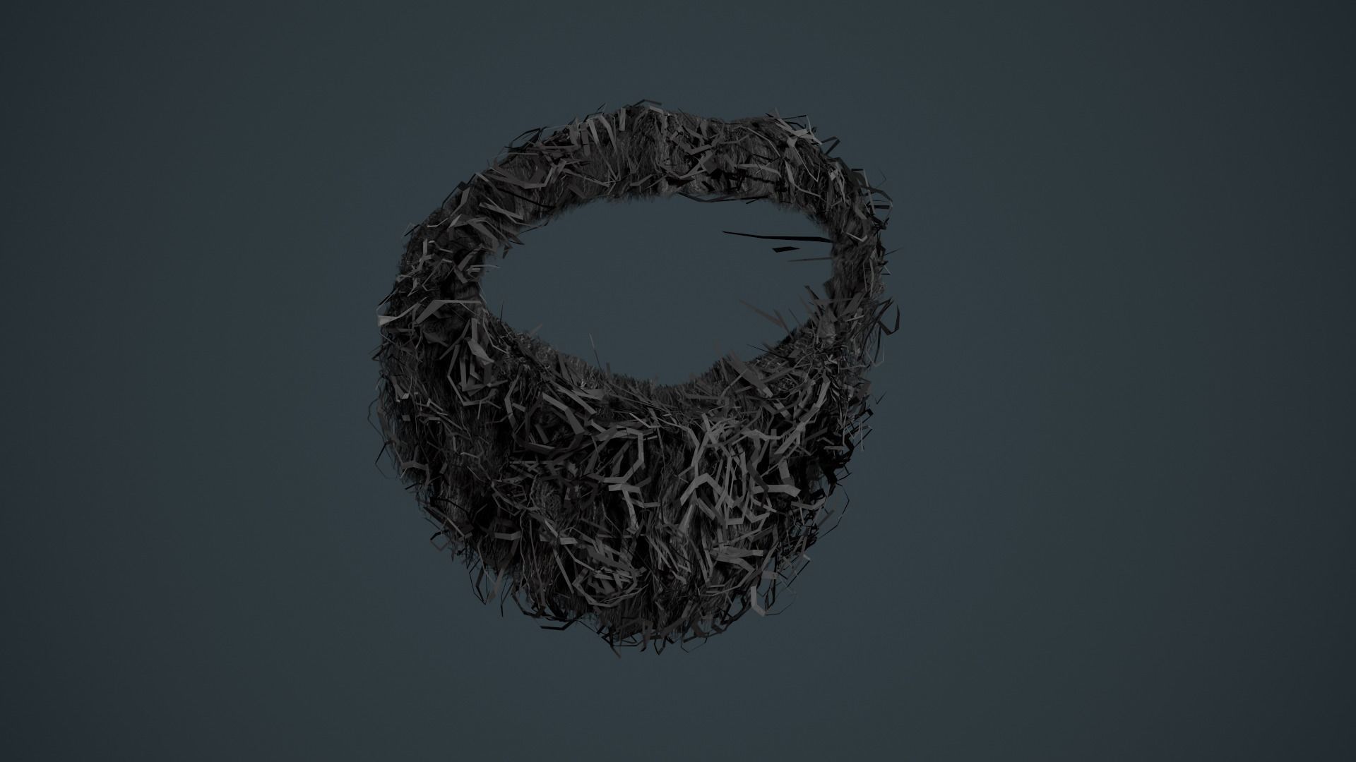Facial Hair Cards Style 8 - Curly Circle Beard Low-poly 3D model_14