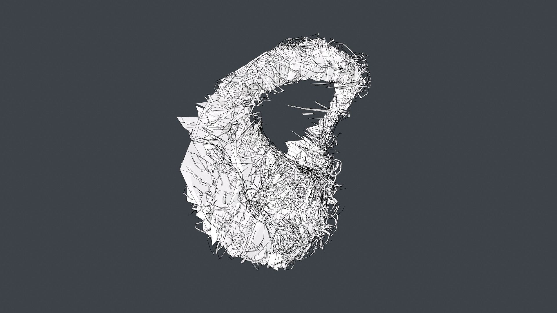 Facial Hair Cards Style 8 - Curly Circle Beard Low-poly 3D model_20