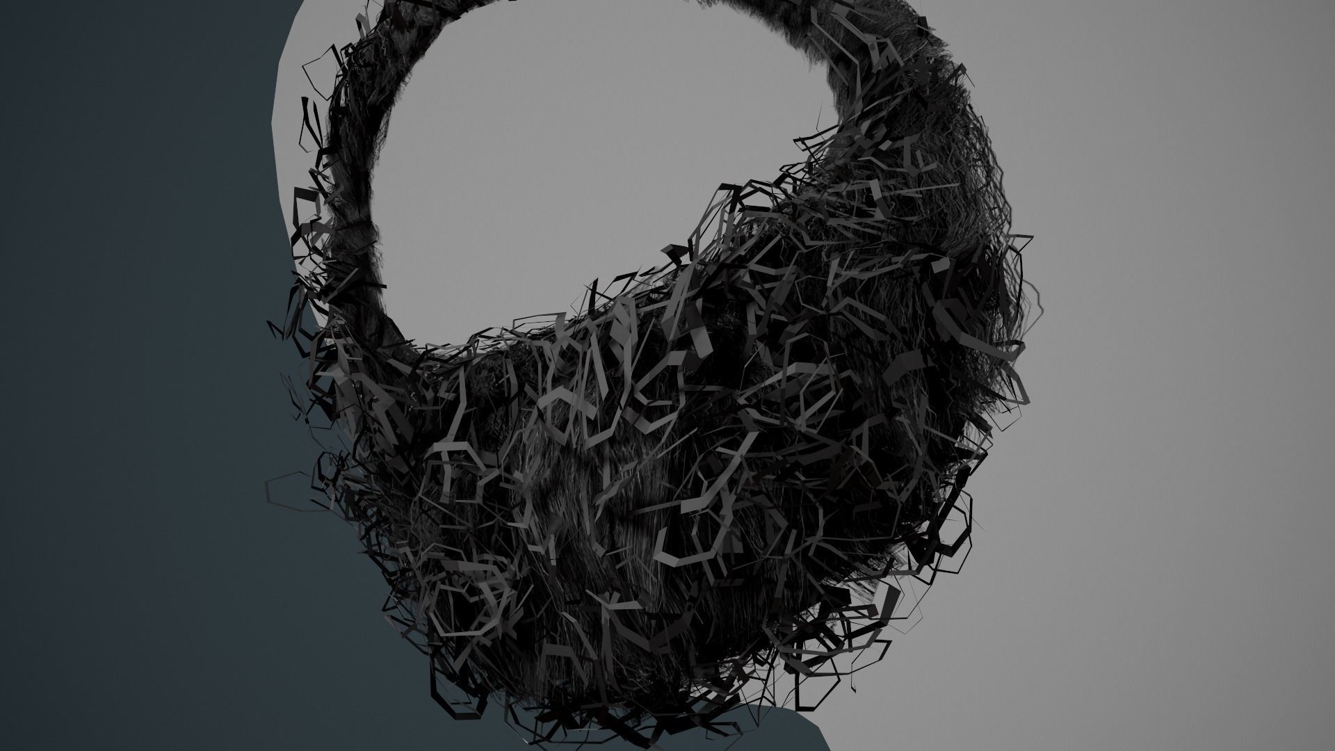Facial Hair Cards Style 8 - Curly Circle Beard Low-poly 3D model_11