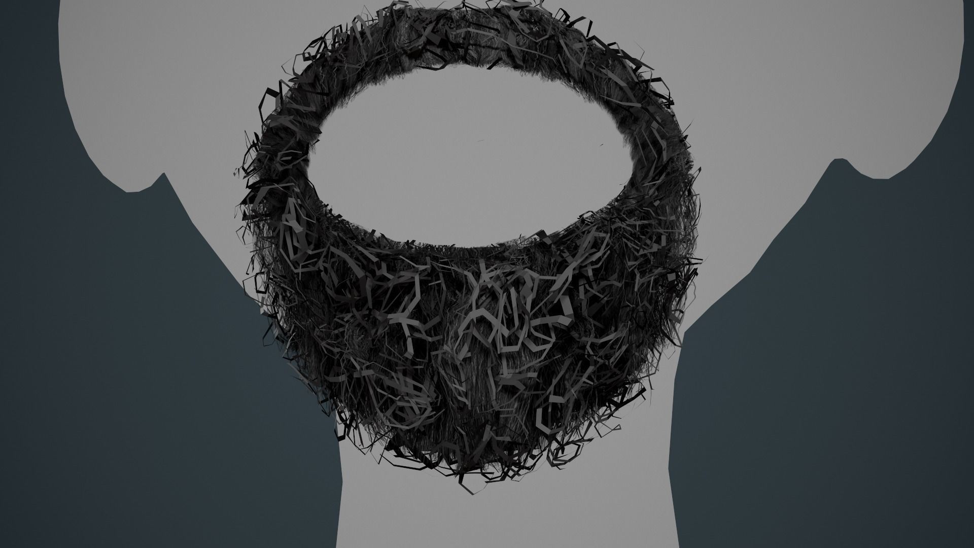 Facial Hair Cards Style 8 - Curly Circle Beard Low-poly 3D model_21