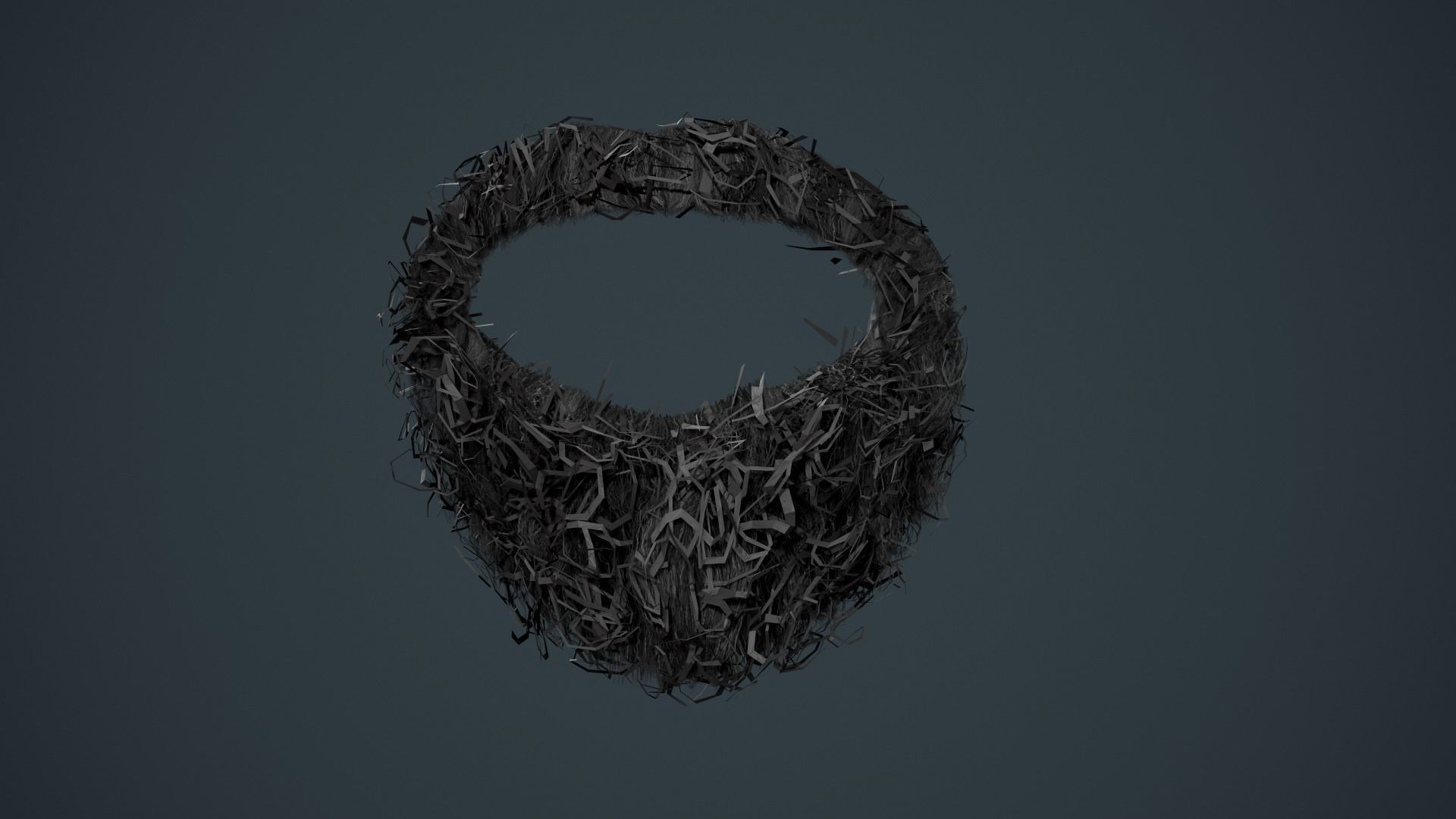 Facial Hair Cards Style 8 - Curly Circle Beard Low-poly 3D model_13