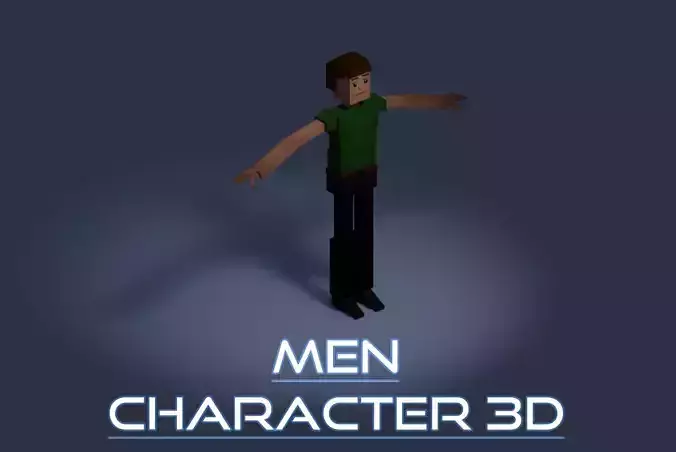 Low Poly Men 3D minecraft character