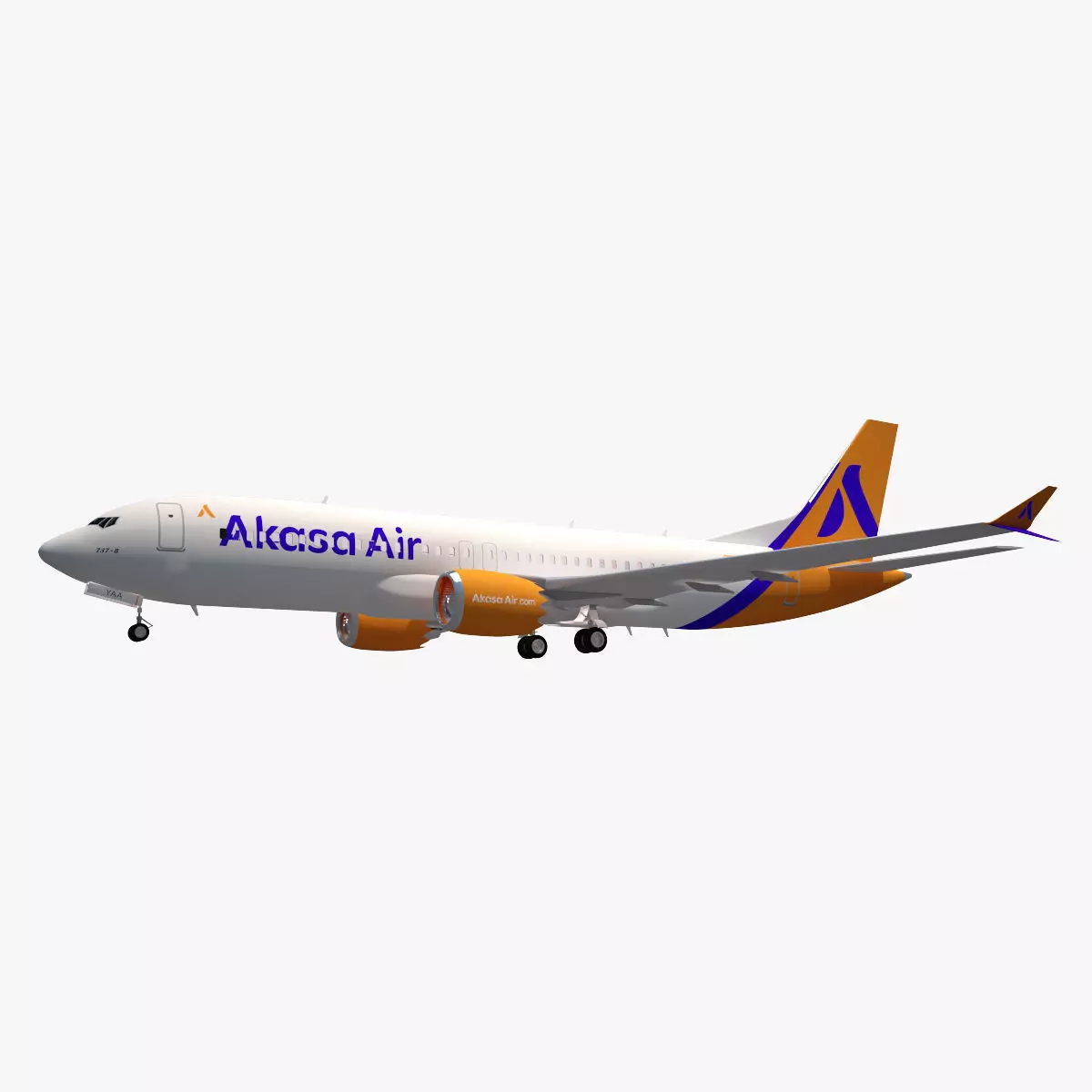 Akasa Air Boeing 737 Max 8 3D model_0
