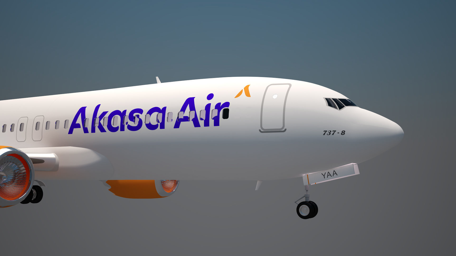 Akasa Air Boeing 737 Max 8 3D model_11