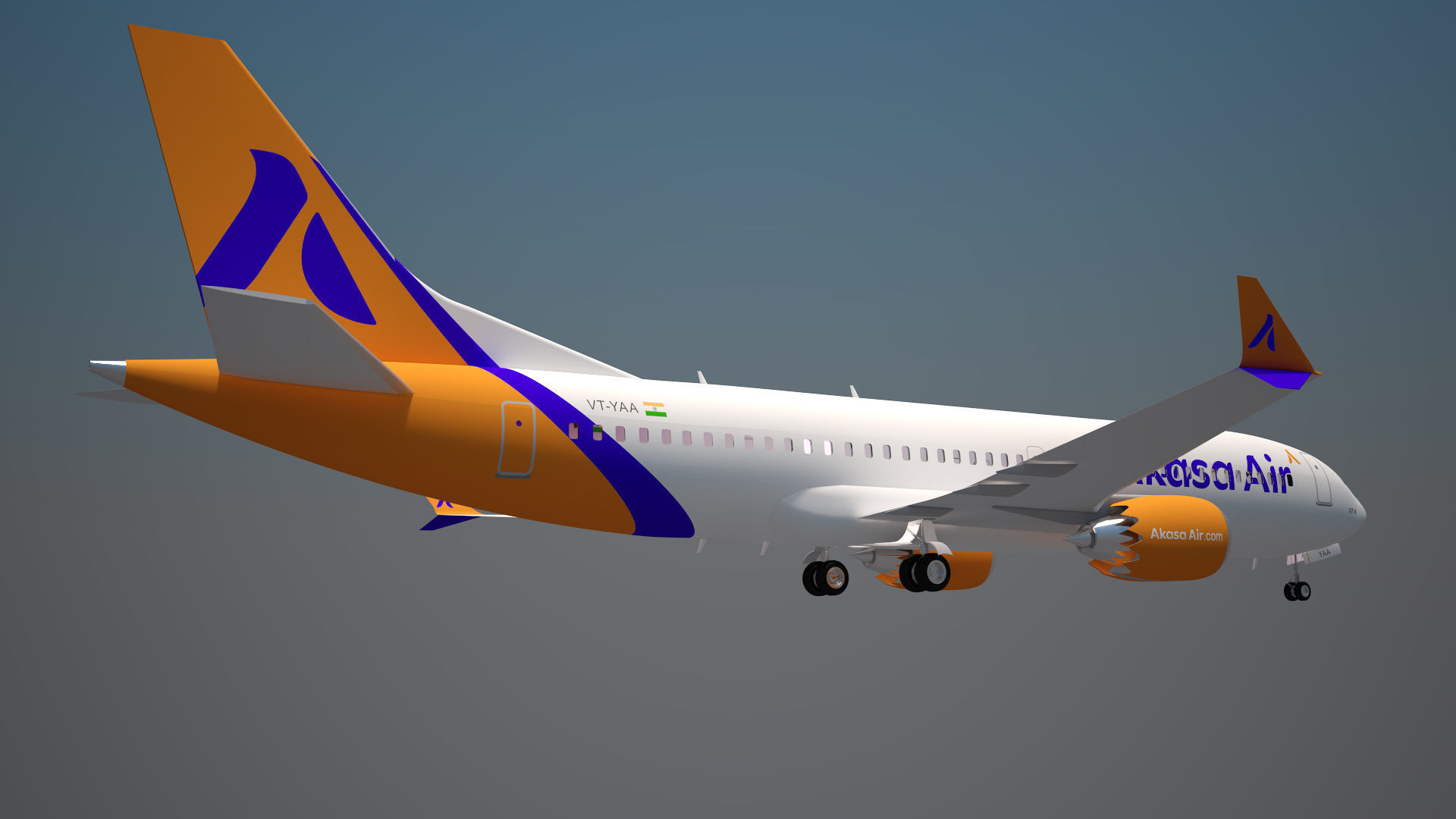 Akasa Air Boeing 737 Max 8 3D model_8