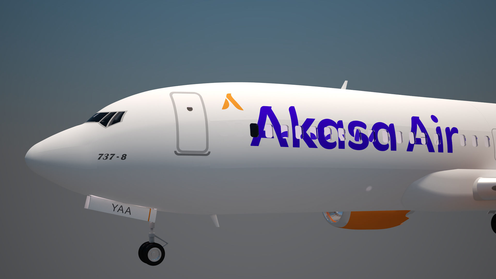Akasa Air Boeing 737 Max 8 3D model_10