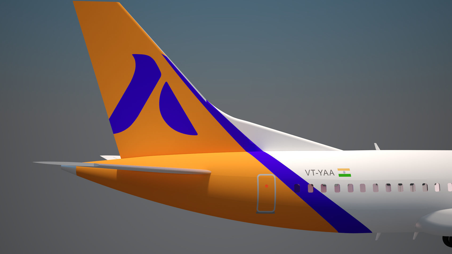 Akasa Air Boeing 737 Max 8 3D model_12