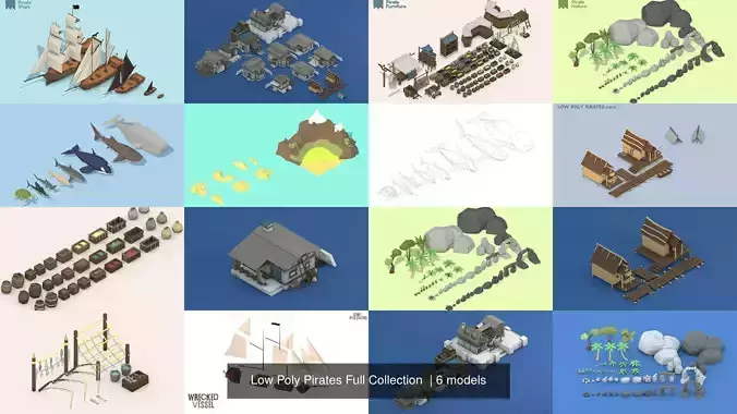 Low Poly Pirates Full Collection  