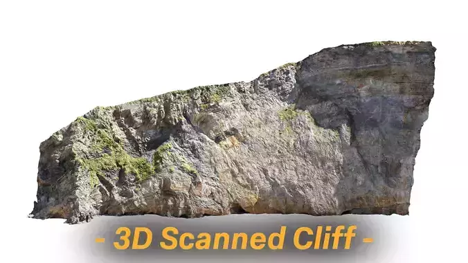 Large Coast Cliff PBR Scan 02 Low-poly 3D model