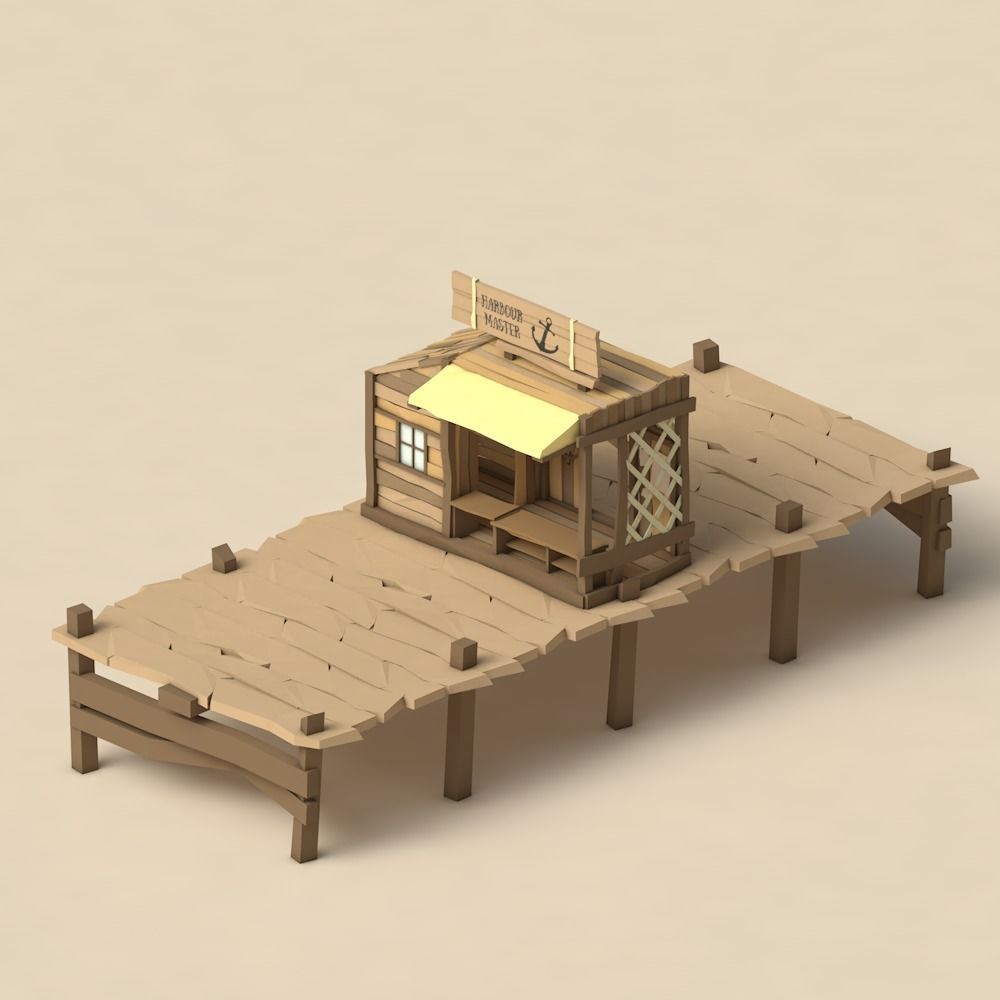 Low Poly Pirate Fisherman Village DLC Asset Pack Low-poly 3D model_17