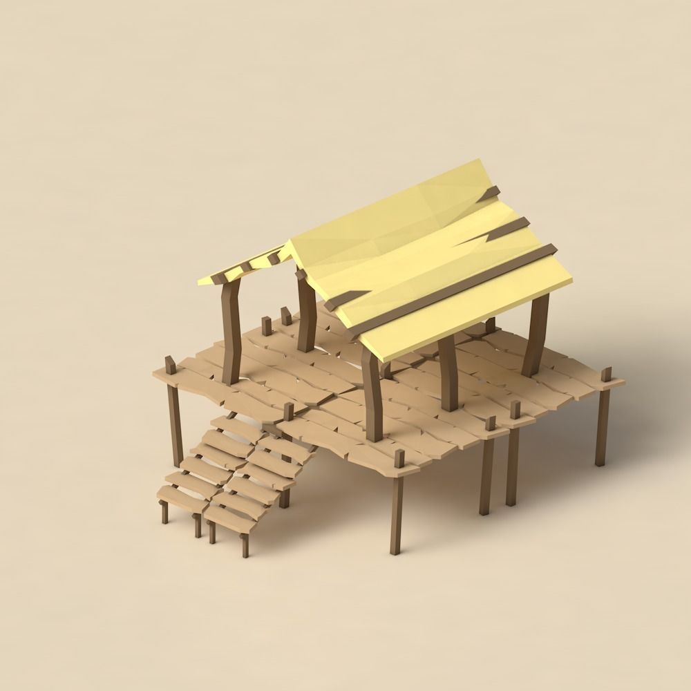 Low Poly Pirate Fisherman Village DLC Asset Pack Low-poly 3D model_23