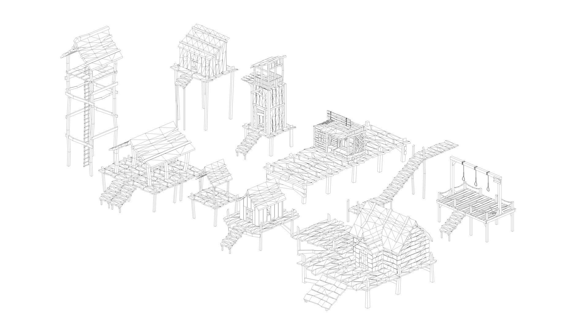 Low Poly Pirate Fisherman Village DLC Asset Pack Low-poly 3D model_9