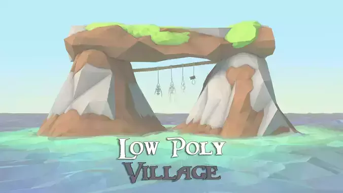Low Poly Pirate Fisherman Village DLC Asset Pack Low-poly 3D model