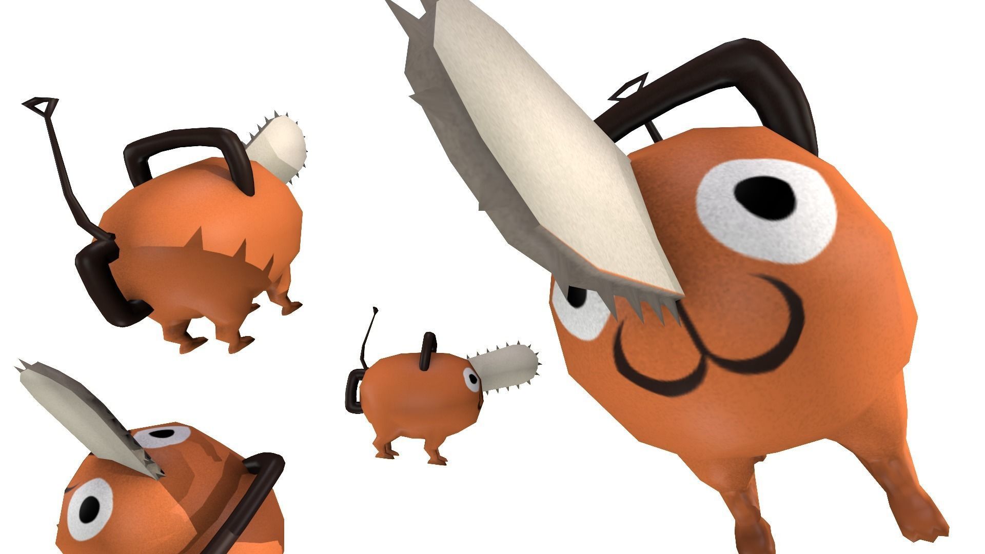 Pochita Chainsaw man anime character 3D model_2