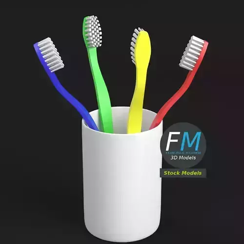 Toothbrushes colorful in cup