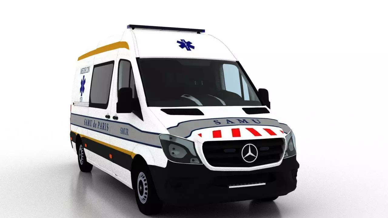 Mercedes Benz Sprinter L2H2 2015 France Ambulance 3D model