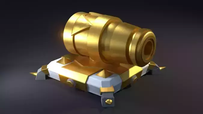 Cannon - Clash of Clans - Gold Free low-poly 3D model